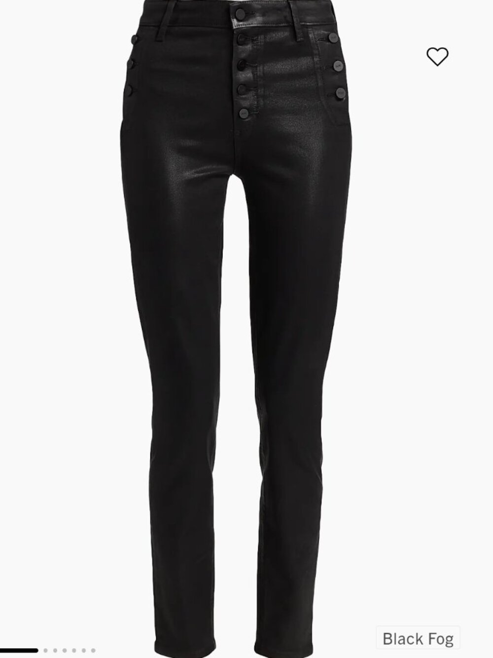 PAIGE Emmie Ultra Skinny Coated Jeans – Black Fog Luxe Coating – Size 23 (NWT)